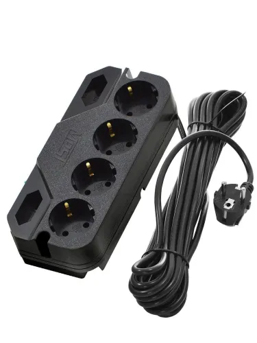 Сетевой фильтр UF-6g-5m-Z-V с 6 евророзетками (с/з, с/в) 5 м, черн 9534877