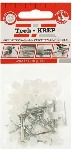 Скоба для кабеля 10 мм (плоская) (50шт)