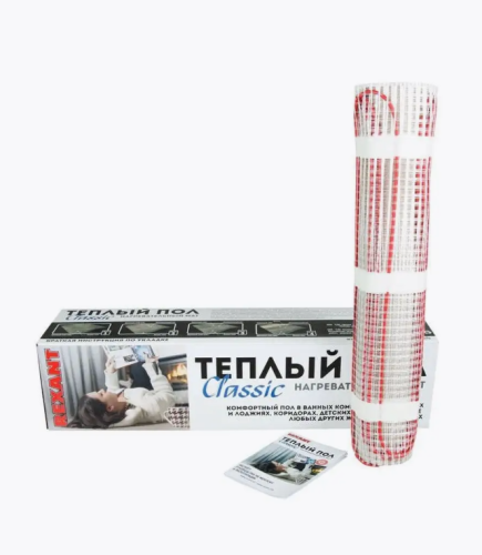 Комплект "Теплый пол" (мат) 300Вт, 0,5х4м, 2м2 с экраном Rexant 51-0504-2