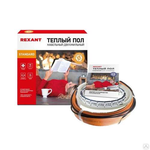 Комплект "Теплый пол" 450Вт, 30м, 2,7-3,8м2 в стяжку Rexant 51-0514-3