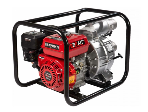 Мотопомпа BR WP-30D(7) (7 л.с, с датчиком масла, 3 дюйма, высота подъема 25м, грязная вода)