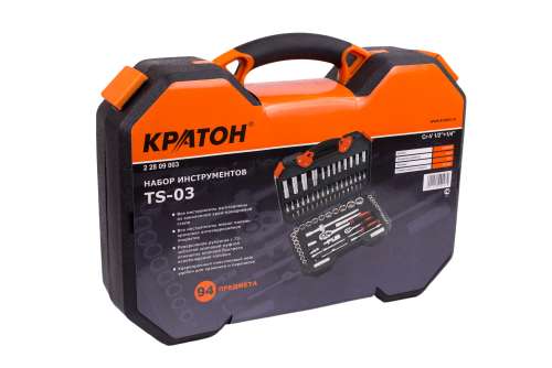 Набор инструментов Кратон TS-03 1/2"+1/4" 94 пр 22809003