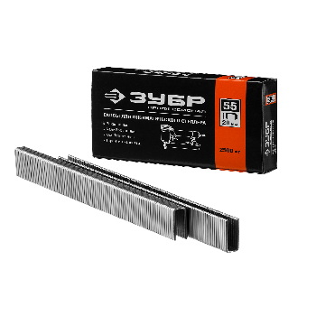 Скобы 20 ЗУБР тип 55 тонкие, широкие 31855-20